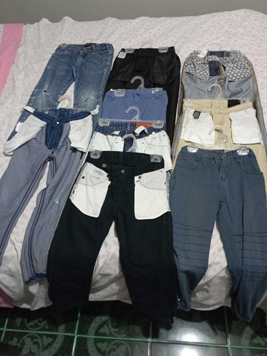 8 Pantalones Jeans Mezclilla De Niño Talla 5-6 Usados Marca 