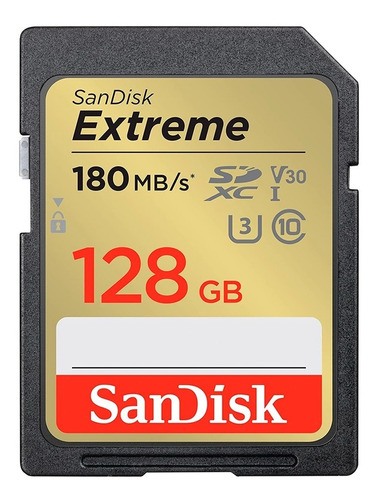 Memoria Sandisk  Sdextreme 128gb 4k Uhs-i Cl-10 U3 180mb Ama