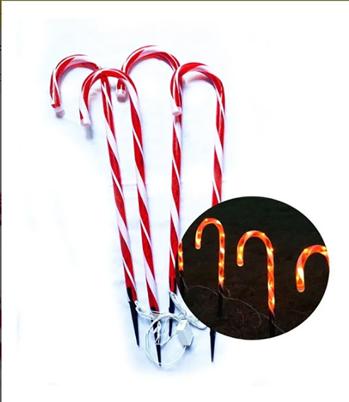 Bastones de caramelo LED Luces De Navidad Decoración de jardín Estacas Al Aire Libre Red Usb 