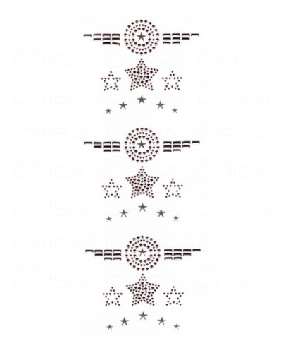 Plancha Strass Tacha Termoadhesiva Insignia Militar Estrella