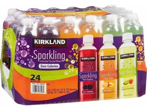 Agua Carbonatada Sparkling Sin Calorías Kirkland 24 De 503ml