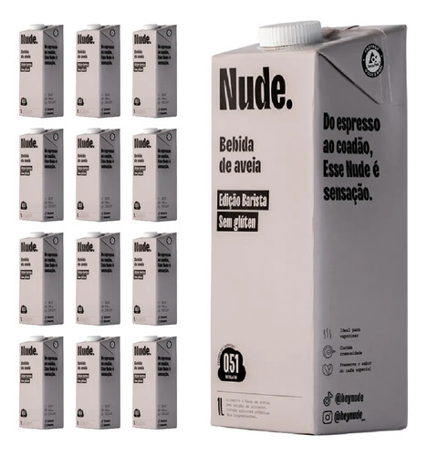 Nude Pack Leite De Aveia Barista 1l - Caixa 12 Unidades