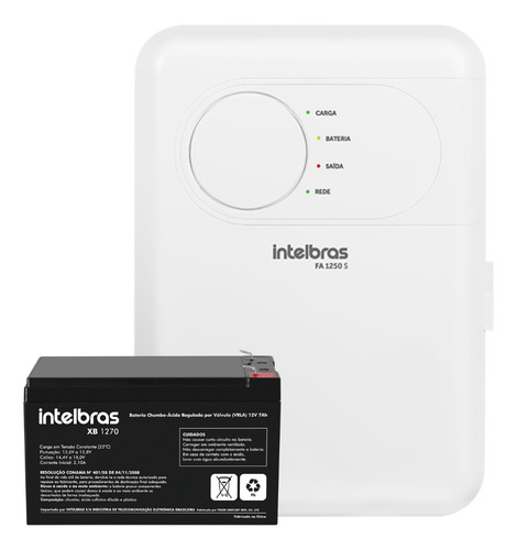 Fonte Nobreak Fa 1250s 12v 5a+ Bateria Xb 1270 Intelbras