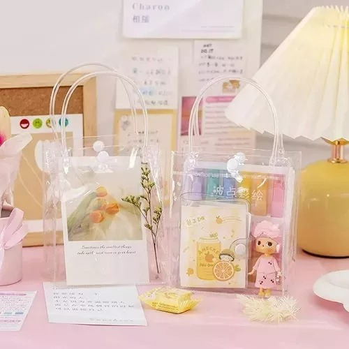 De 20 Bolsa Regalo Con Asa Transparentes Boda Bautizo