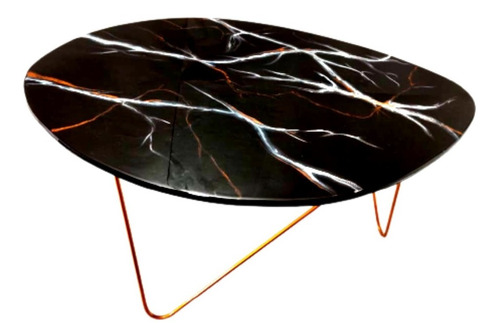 Mesa De Centro En Resina Epóxica Con Base Metálica Storm