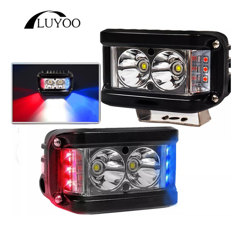 Par Faros De Led Luz Policía Para Off Road Moto 4x4 5000 [u]