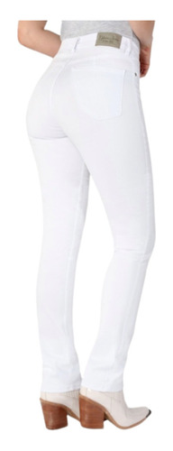 Pantalon Jean Blanco Tiro Alto Mujer Chupin Elastizado 0001