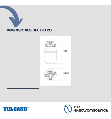 Imagen 9 de 10 de Kit Vulcano Pileta: Bomba Autocebante 1/2 Hp + Filtro Vc20