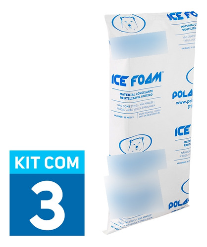 Gelo Artificial Espuma Ice Foam 500g | Kit Com 3 Unidades
