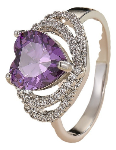 Anillo Corazón Con Zirconia Y Cobre Para San Valentín