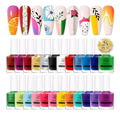 Conjunto De Esmaltes De Uñas Para Estampado De Arte De Uñas 