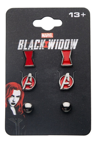 Imagen 1 de 3 de Aretes Viuda Negra Marvel Black Widow