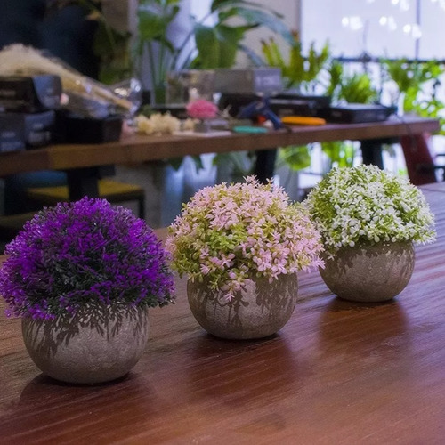 3 Plantas Artificiales Falsas Mini Plantas En Maceta