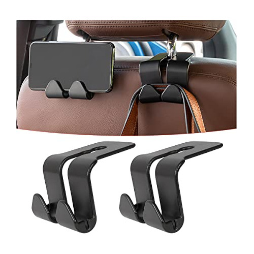 Car Headrest Hook, 4 Pack Dual Hangers For Auto Seat Ba...