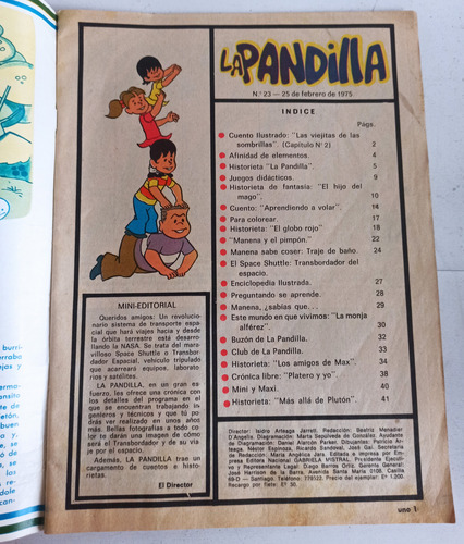 Revista La Pandilla N° 23 1975 (Usado)
