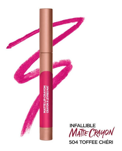 Labial Matte Lip Crayon L'oreal Acabado Mate Color 504 Toffee