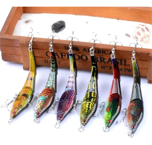 Pack X 6 Señuelo De Pesca Tipo Rapala Articulado