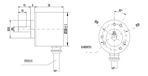 Encoder Rotatorio E38s6 600 Pulsos 5 A 24v