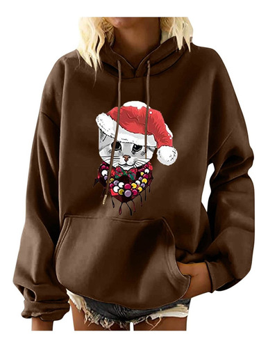 Sudadera Fea Navidad Para Dama Cuello Redondo Manga Reno