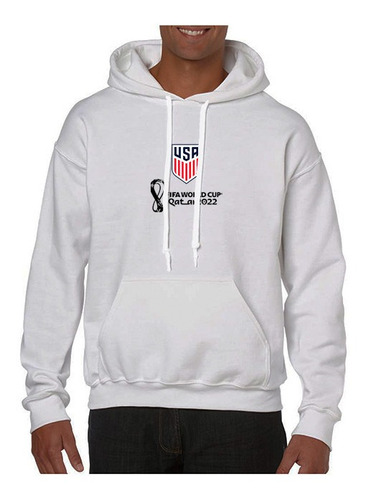 Buzo Hoodie Capota Copa Mundial Qatar Usa Hombre