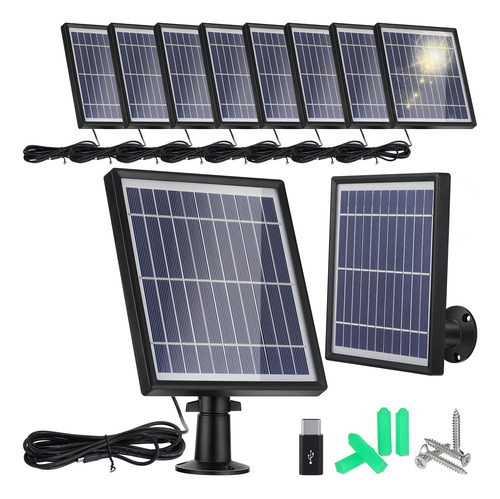 Kanayu Paquete De 8 Paneles Solares Para Camara De Seguridad