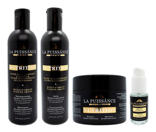 La Puissance Kit Argan Shampoo Enjuague Máscara Serum 6c