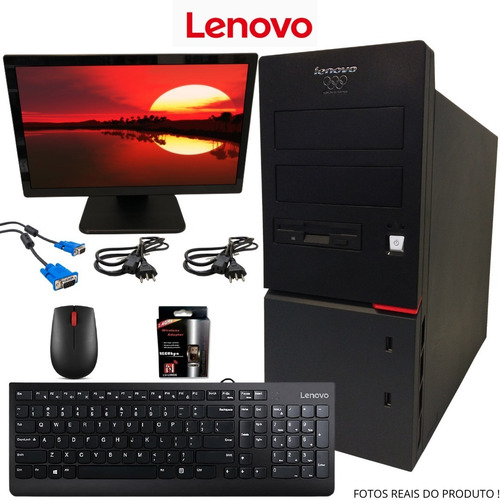 Imagem 1 de 6 de Computador + Monitor Cpu Lenovo Core 2 Duo 4gb Hd 320gb 