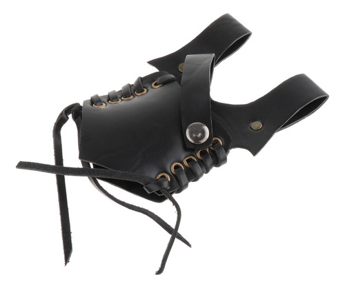 Medieval Rana Pu Cinturón Cintura Vaina Vaina Negro