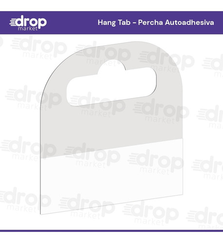 Imagen 3 de 9 de Hang Tab Gancho Adhesivo Perchita - 4x4 Cm. Pack 300 U.