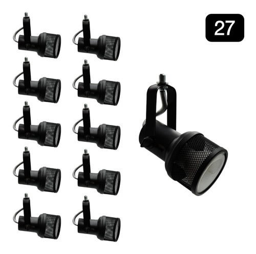 Kit de 12 rieles eléctricos perfilados LED E27, par 20, color negro, 110 V/220 V