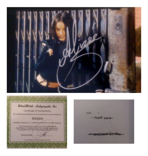 Foto Alizee Autografiada Certificada Worldwide Autographs