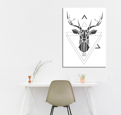 Cuadro 20x30cm Alce Hipster Reno Deer Art Estilo Nordico