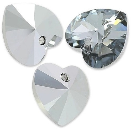 Dije Cristal Corazon 10mm Plata 925 Colores Vrs Encontralos Crystal Light Chrome