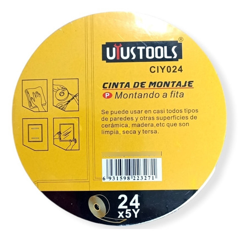 Imagen 3 de 8 de Cinta Adhesiva Espuma Doble Faz Rollo 24mm X 5y Ciy024 Uyus