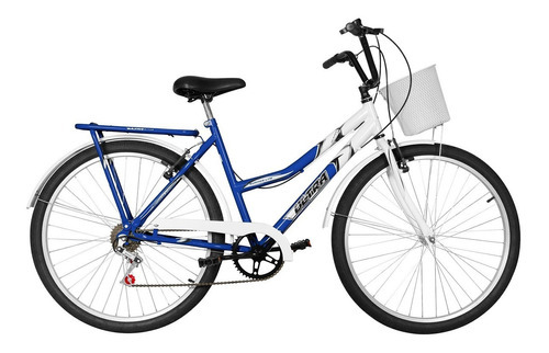 Bicicleta Aro 26 Ultra Bike Summer Bicolor Com 6 Marchas Cor Azul - Branco