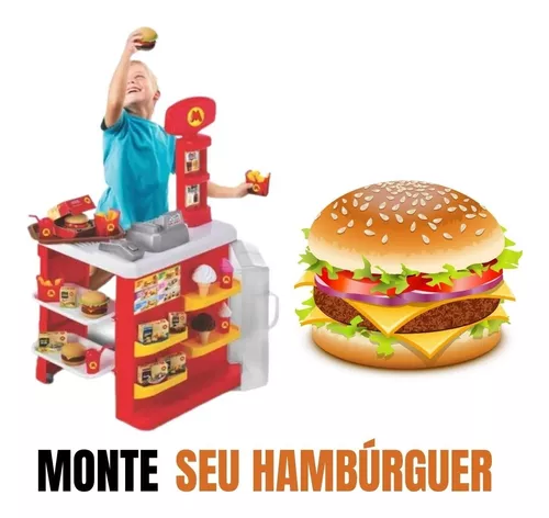 comida brinquedo - Playset hambúrguer infantil realista com