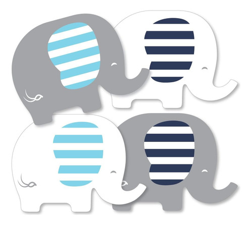 Elefante Azul - Decoraciones Diy Boy Baby Shower O Elementos