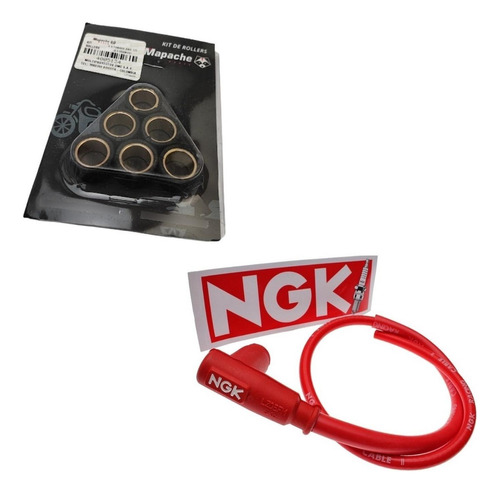 Ngk Cable De Bujia Moto Competencia + Rollers Bws 125 8.5gr