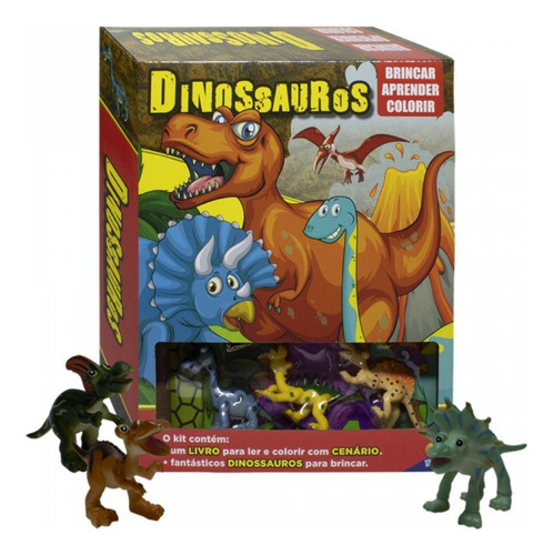 Kit Livro Brincar-aprender-colorir: Dinossauros - Todolivro