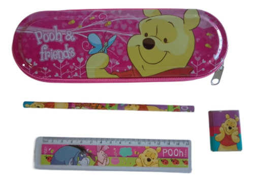 Cartuchera Canopla Disney Pooh Lata Cierre Regla Lapiz