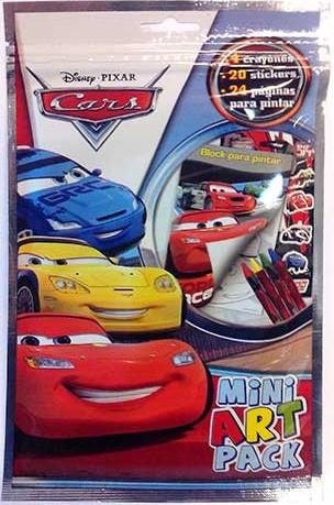 Mini Art Pack (cars) (incluye 4 Crayones 20 Stickers 24 Pag