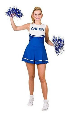 Disfraz Mujer - Cheerleader Royal Blue - White Sport Costume