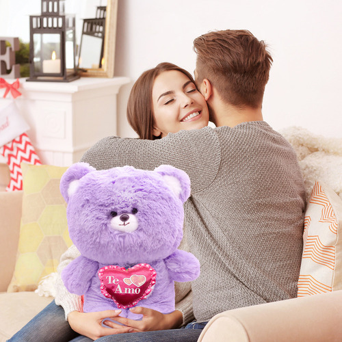 San Valentin Oso D Peluche Tierno Corazon Te Amo 50cm Color Te Amo Rosa