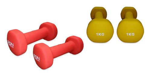 Mancuernas De Neopreno Set 2 Pares Iron Muscle 1.0 Y 1.5 Kg