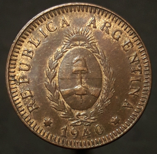 Moneda Argentina 2 Centavos 1940 