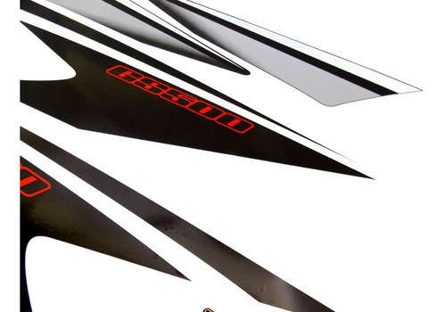 Kit Adesivo Emblema Compatível Com Suzuki Gs500 Preta Gs504 Cor Adesivo Lateral Gs500 Preta