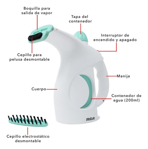 Rca Plancha De Vapor Portátil Rc-929 Blanco