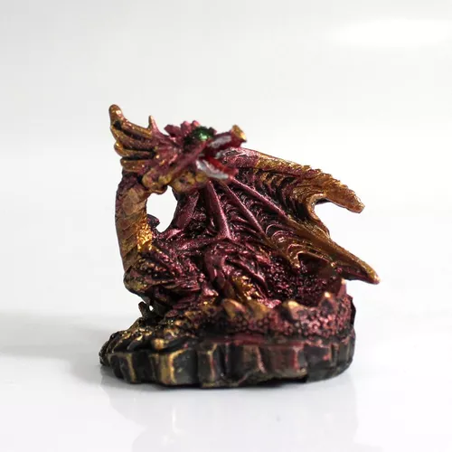 Enfeite Dragão Roxo Medieval Guardião Do Castelo C/ Luz Jogo