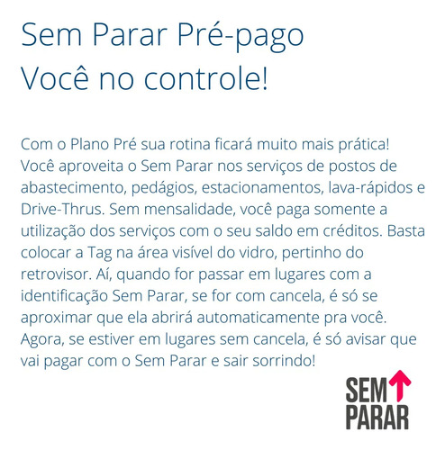 Tag Sem Parar Pré-pago Ganhe 30 Reais Sem Mensalidade