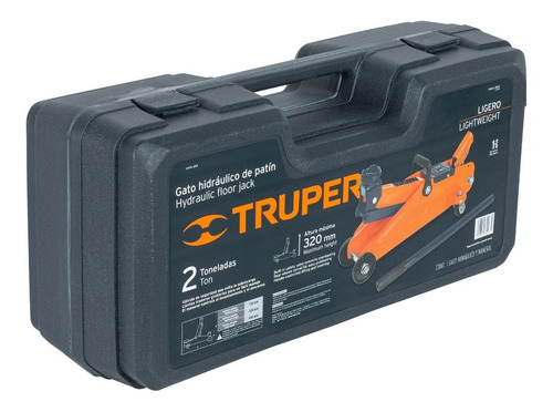 Gato Hidráulico De Patín 2 Ton Con Maletín Truper 14804